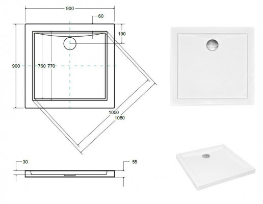 Shower tray Shower base Shower Flat Drain fitting Drain Shower pan