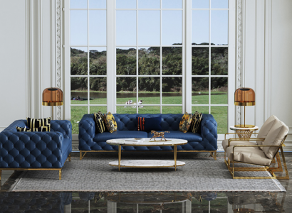 Complete Set Sofa Suite 3 2 1 1 Seater Luxury Designer 4-piece Leather Sofa