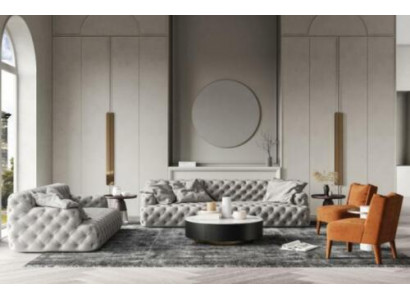 Leather Sofa Set 3+2 Seater Sofa Chesterfield Seat Design Couch Lounge Sofas
