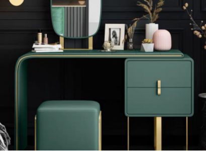 Dressing table with mirror luxury console dresser bedroom new 2-piece set