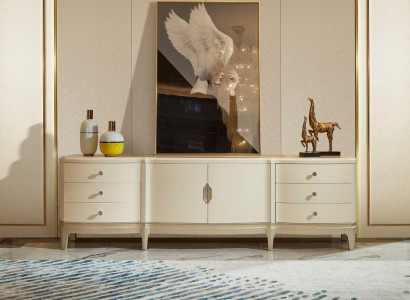 Design dresser luxury shelf side low board cabinet sideboard solid wood new
