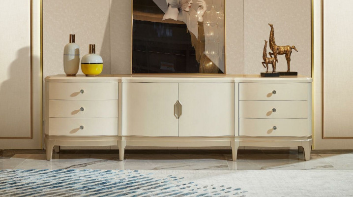 Design dresser luxury shelf side low board cabinet sideboard solid wood new