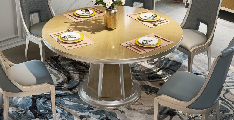 Round dining table solid wood designer design living room table dining room.