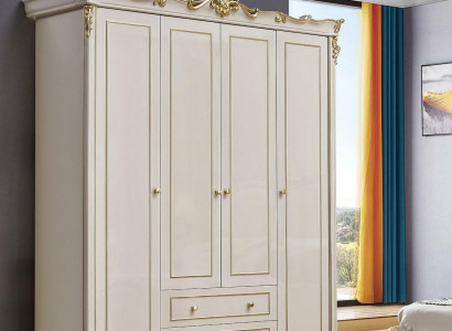 Wardrobe Solid Wood Cabinet Cabinets Antique Style Baroque Bedroom New