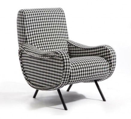Designer Lehn Chair Upholstered Sofa 1-Seater Stainless Steel with Textile Armchair