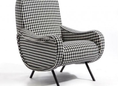 Designer Lehn Chair Upholstered Sofa 1-Seater Stainless Steel with Textile Armchair
