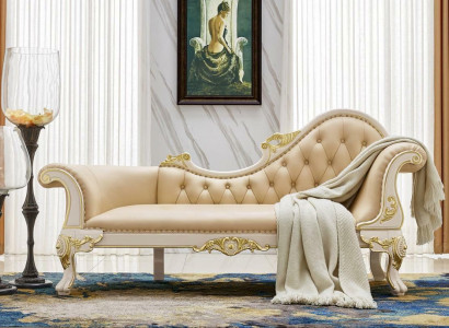Chaise longues couch leather lounger ottoman sofa chesterfield solid wood
