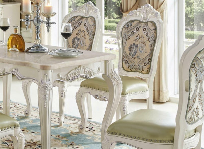Design 6x chairs armchair group set gastro new dining room upholstery solid wood