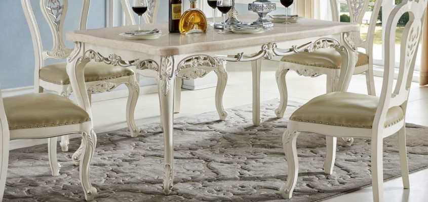 Classic chairs baroque dining set dining room suite rococo style 6x solid wood