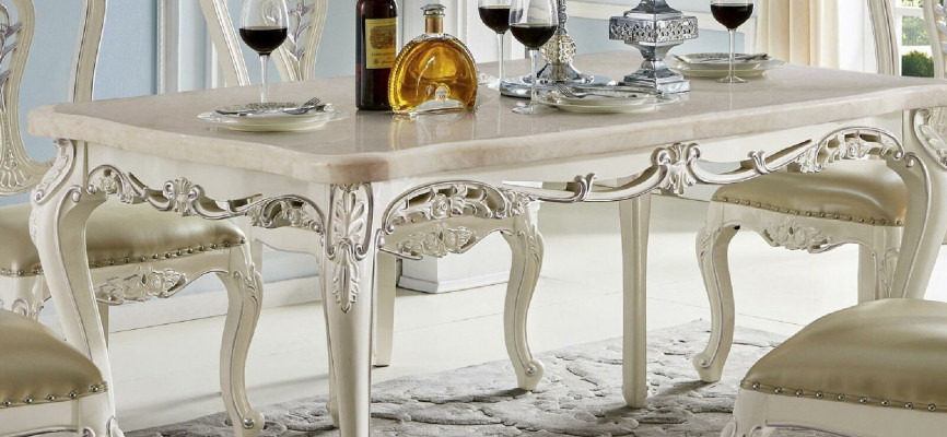 Classic chairs baroque dining set dining room suite rococo style 6x solid wood