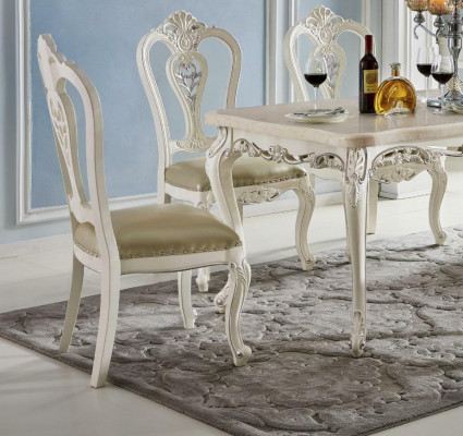 Classic chairs baroque dining set dining room suite rococo style 6x solid wood