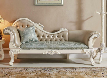 Chaise lounge upholstery seat couch sofa lounge club Chesterfield solid wood new