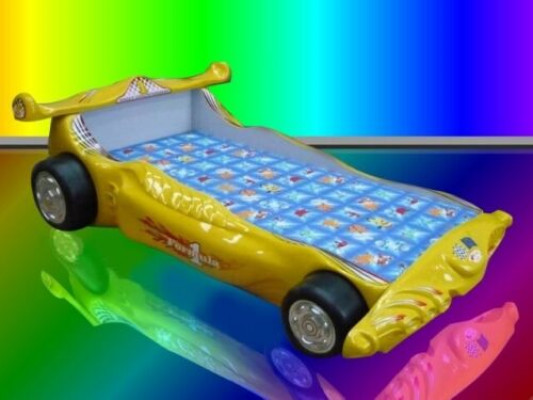 Bed with mattress, children's bed, car bed, children's room, color selection, racing car