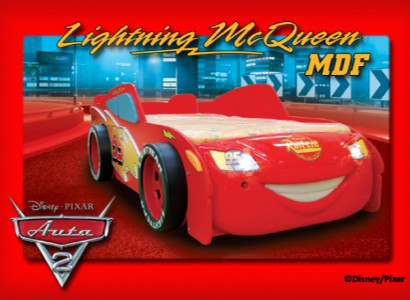 Bed with mattress youth bed car vehicle sports car lighting MCQUEEN