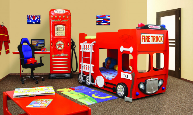 Fire truck bunk bed loft bed bunk bed kids bed
