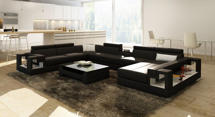 XXL Big Living Landscape Leather Sofa Sofa Couch Upholstery Sofa Suite