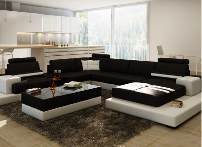 Modern XXL Large Living Landscape Sofa Couch Upholstered Corner Sofa Set