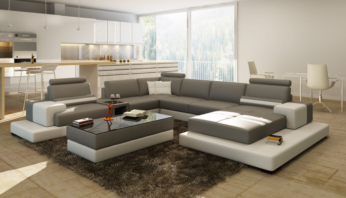 Modern XXL Large Living Landscape Sofa Couch Upholstered Corner Sofa Set