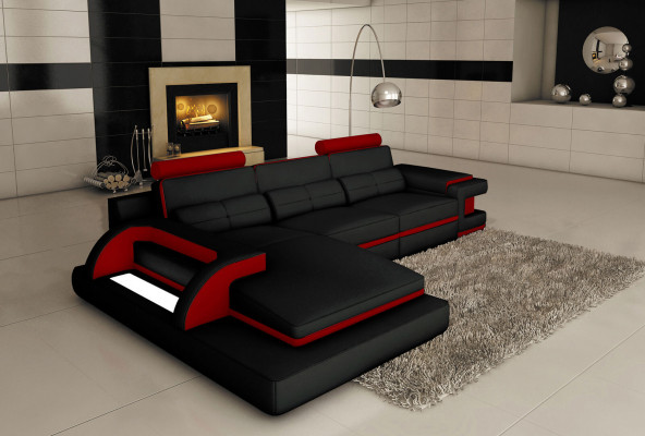 Design upholstered corner leather sofa couch seating suite living landscape