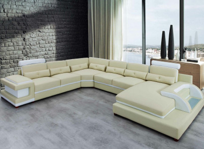 Leather Sofa XXL Big Sofas Sofa Couch Couch Upholstery Corner Sofa Living Landscape Leather