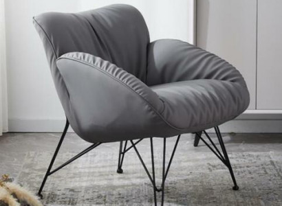 Armchair Soft Living Room TV Sofa Couch Armchair Chair Velvet Gray