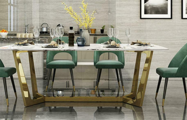 Stainless steel table luxury tables modern dining room furniture dining tables 140x80cm metal