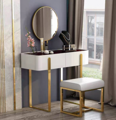 Modern dressing table console tables + stool vanity table make-up table 2-piece set.