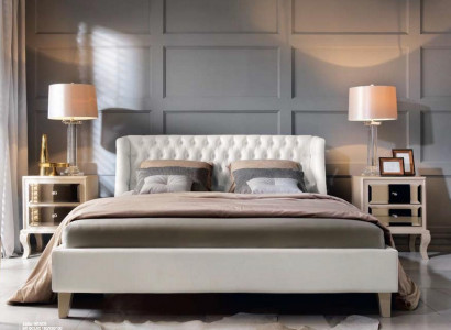 Luxury Bedroom Bed Nightstand Set Double Bed Beds 3-piece Modern White