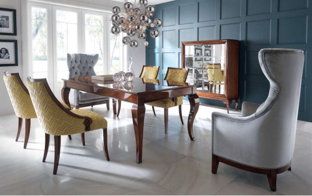 High-gloss Table Dining Room Table Tables Dining Table Brown Luxury Dining Room Wood New