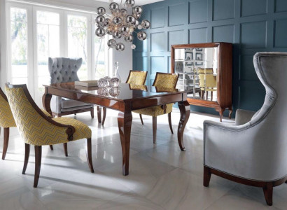 High-gloss Table Dining Room Table Tables Dining Table Brown Luxury Dining Room Wood New