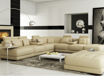 Large sofa leather sofa couch living landscape L shape upholstery set corner sofa