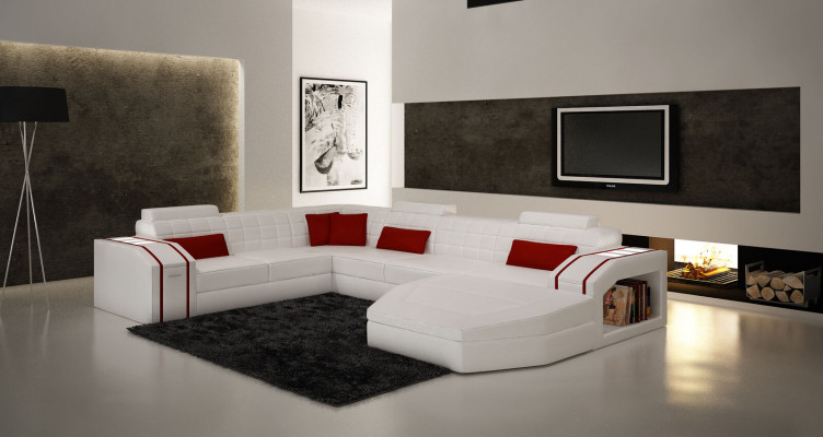 Living room landscape corner sofa leather couch upholstery set