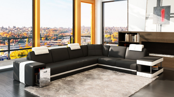 Leather sofa couch upholstery corner seating corner set living room