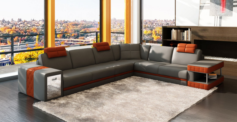 Leather sofa couch upholstery corner seating corner set living room