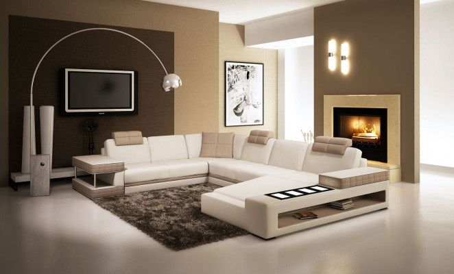 Big XXL leather sofa couch seat cushion U-shape suite sofas leather
