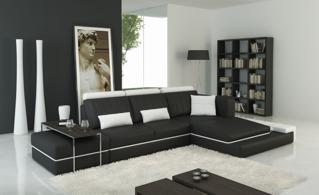 Modern living room corner sofa couch upholstered corner leather sofa set L-shape