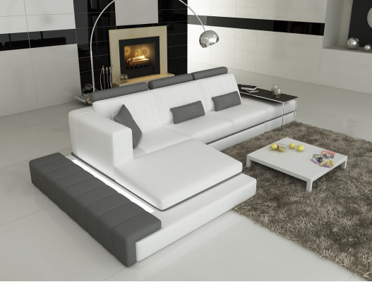 Modern living room corner sofa couch upholstered corner leather sofa set L-shape