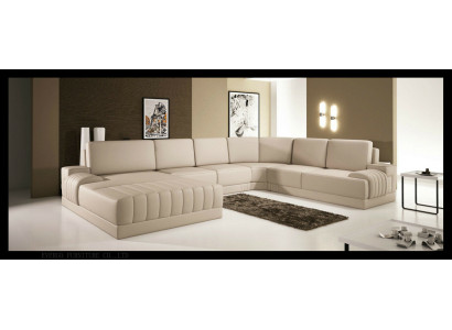 Designer upholstered leather sofa couch U-shaped modern living landscape U-shaped