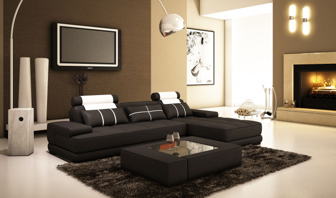 Designer upholstered leather sofa couch L-shape modern sofa sofas couches