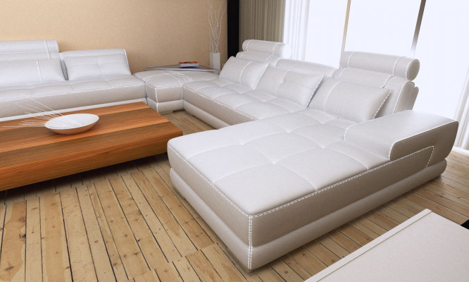Modern design upholstery living landscape leather sofa couch seat