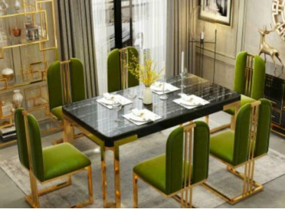 Luxury tables dining room table modern metal dining room table furniture gold stainless steel