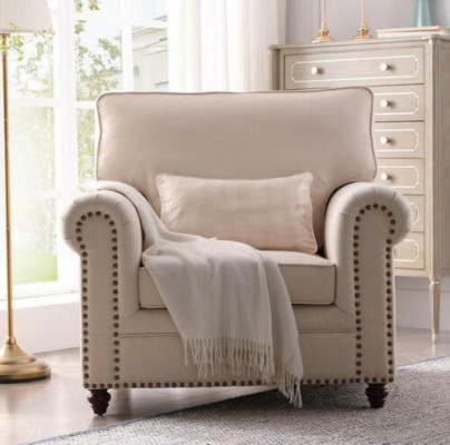 Armchair Fabric Sofa Single-seater Furniture Relax Seat Design Couch Lounge Textile Cottage Style