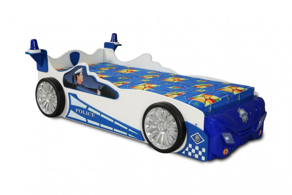 Children's bed beds children's room police car LED children's furniture