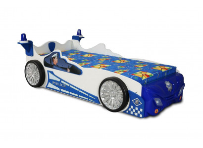 Children's bed beds children's room police car LED children's furniture