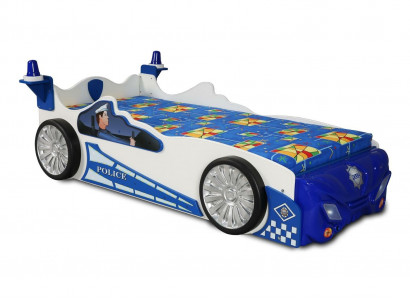Children's bed beds children's room police car LED children's furniture