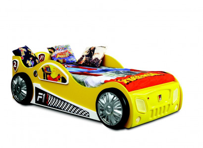 Race car bed mattress car bed children's room furniture yellow children's bed