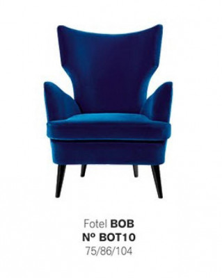 Armchair Wingback Chair 1-Seater Seat Fabric Luxury Living Room Modern Blue