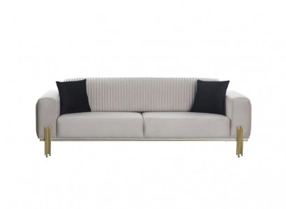 Luxury Sofa 3-Seater Couches Sofas Upholstered Couch Fabric Modern White Three-Seater