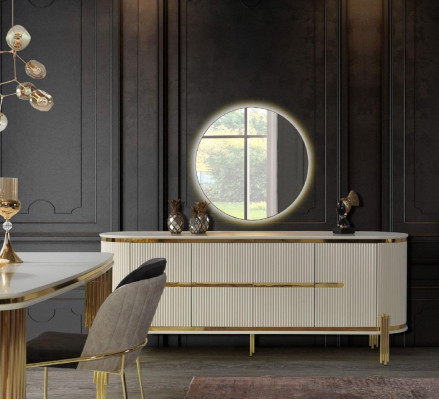 Metal furniture dining set table chair set sideboard dining suite 6-piece chairs.
