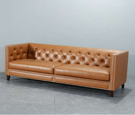 Sofa 4-seater Upholstered Sofa Modern Seat Polyester Design Couch Orange